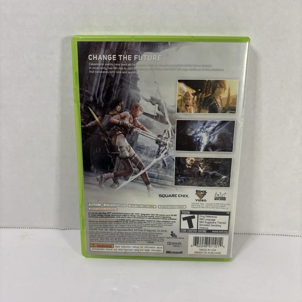 Final Fantasy XIII-2 Xbox 360 2012 No Manual Tested